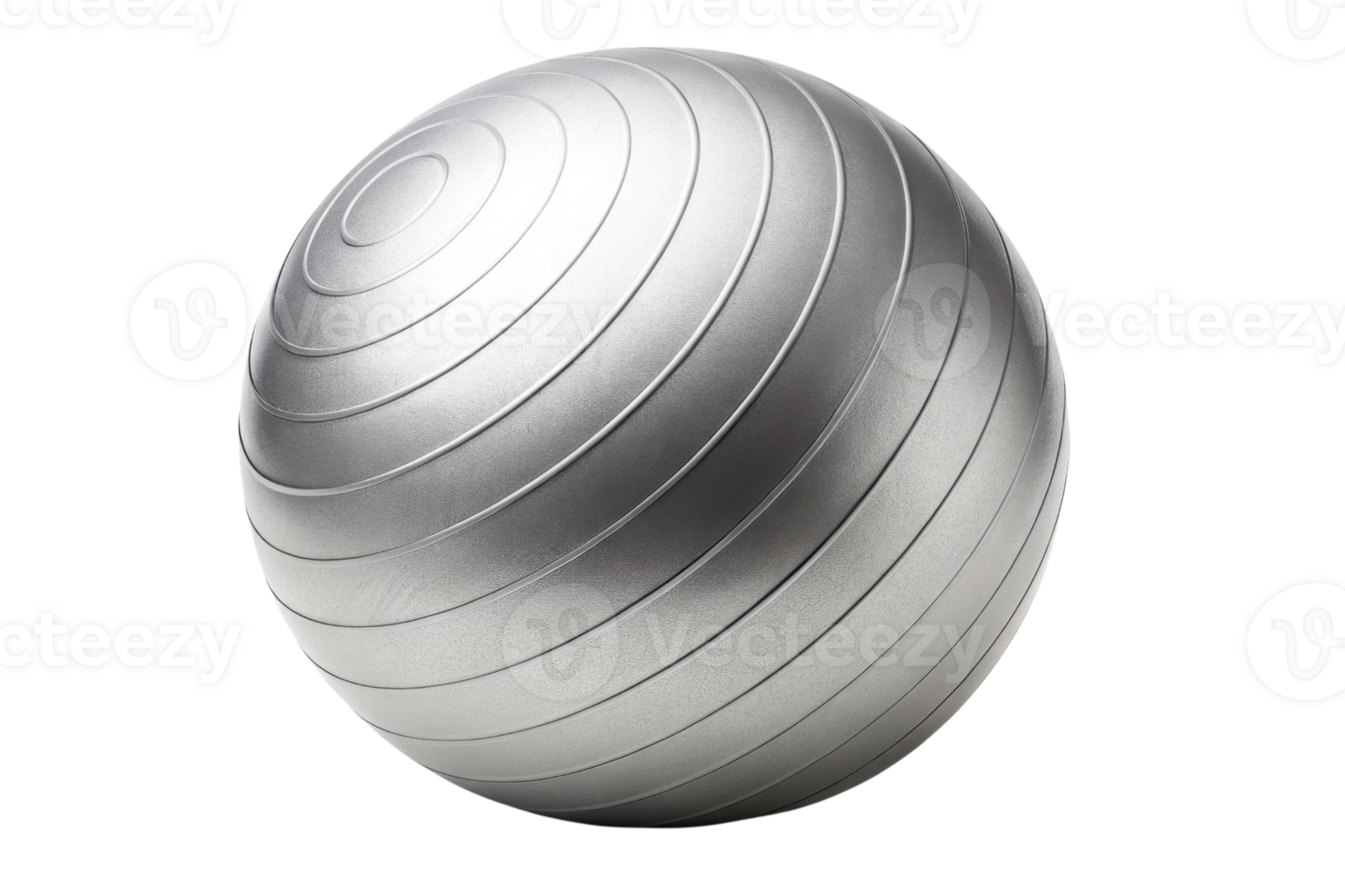 Exercise ball for fitness and stability training, silver color, round shape png