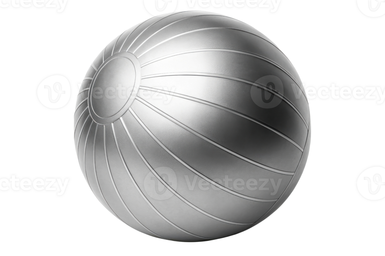 shiny metallic ball with smooth surface and radial lines png