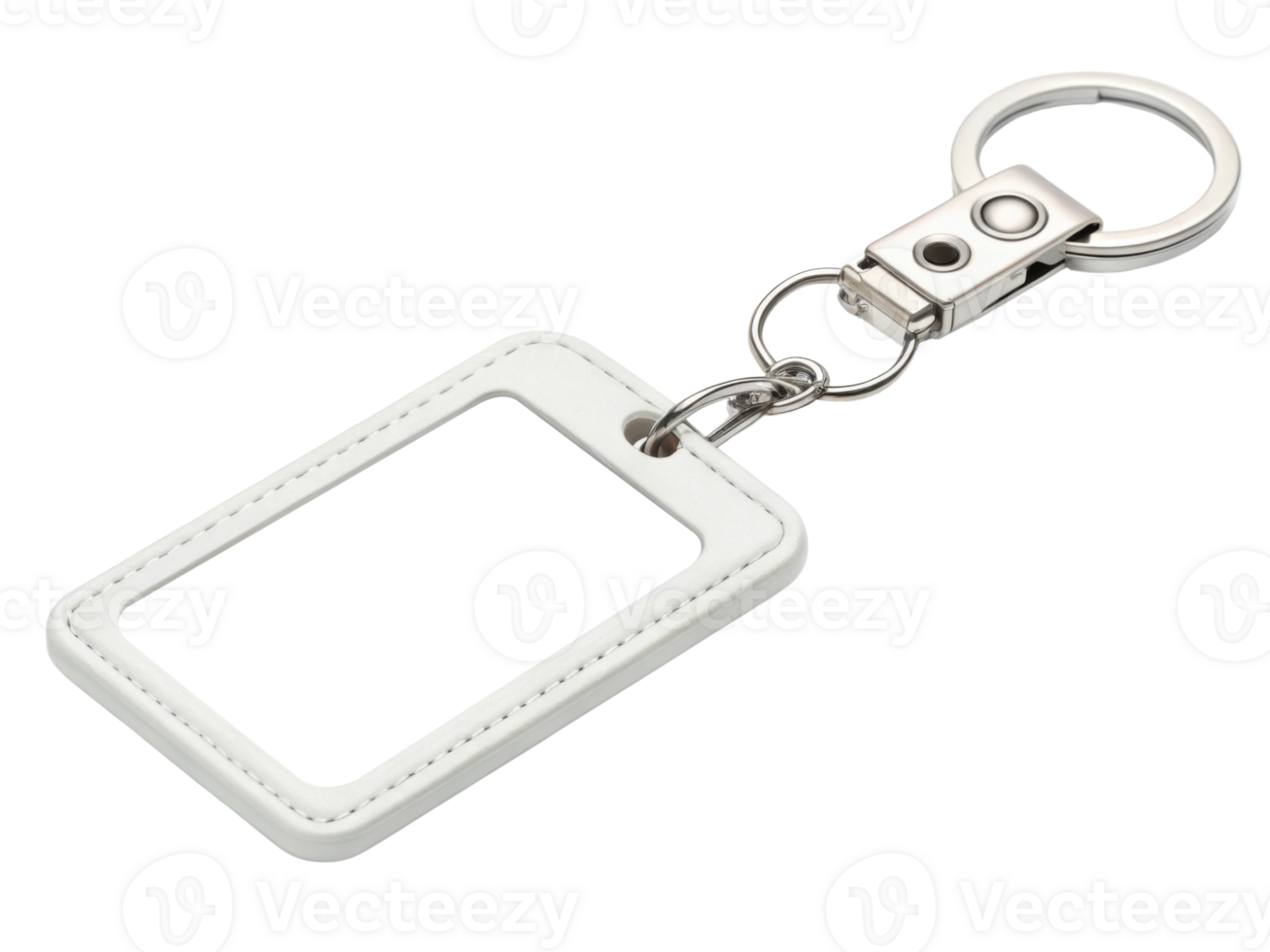 White keychain with blank ID holder for customization png
