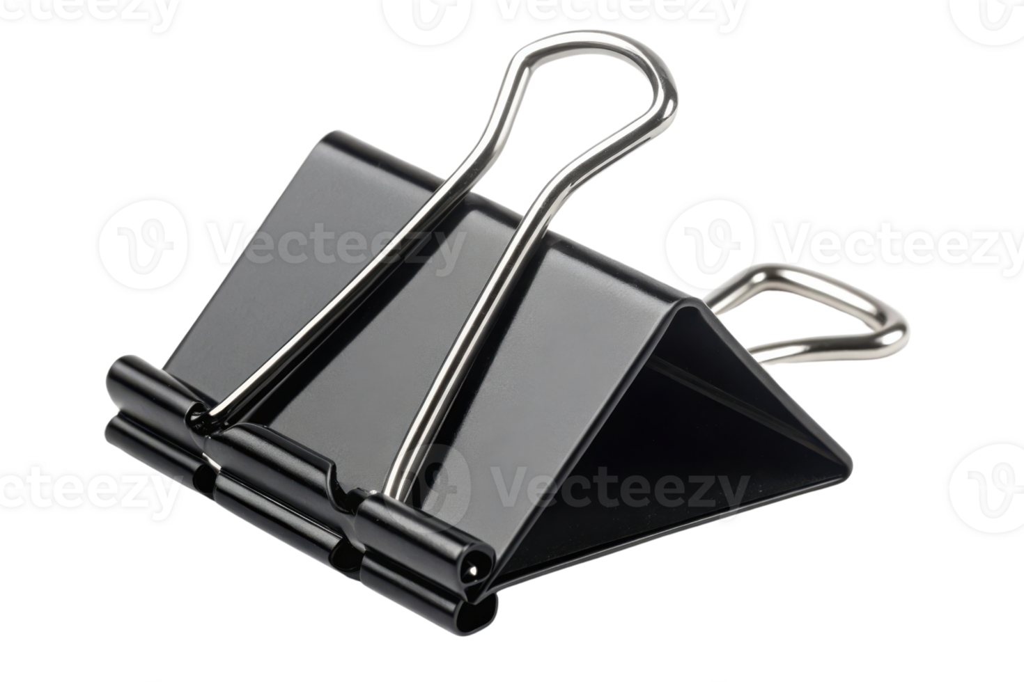 black binder clip with triangular shape, ideal for organizing papers and documents efficiently png