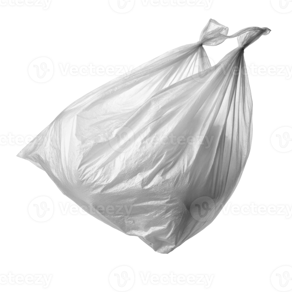 Large white garbage bag floating in air, symbolizing waste management and cleanliness png