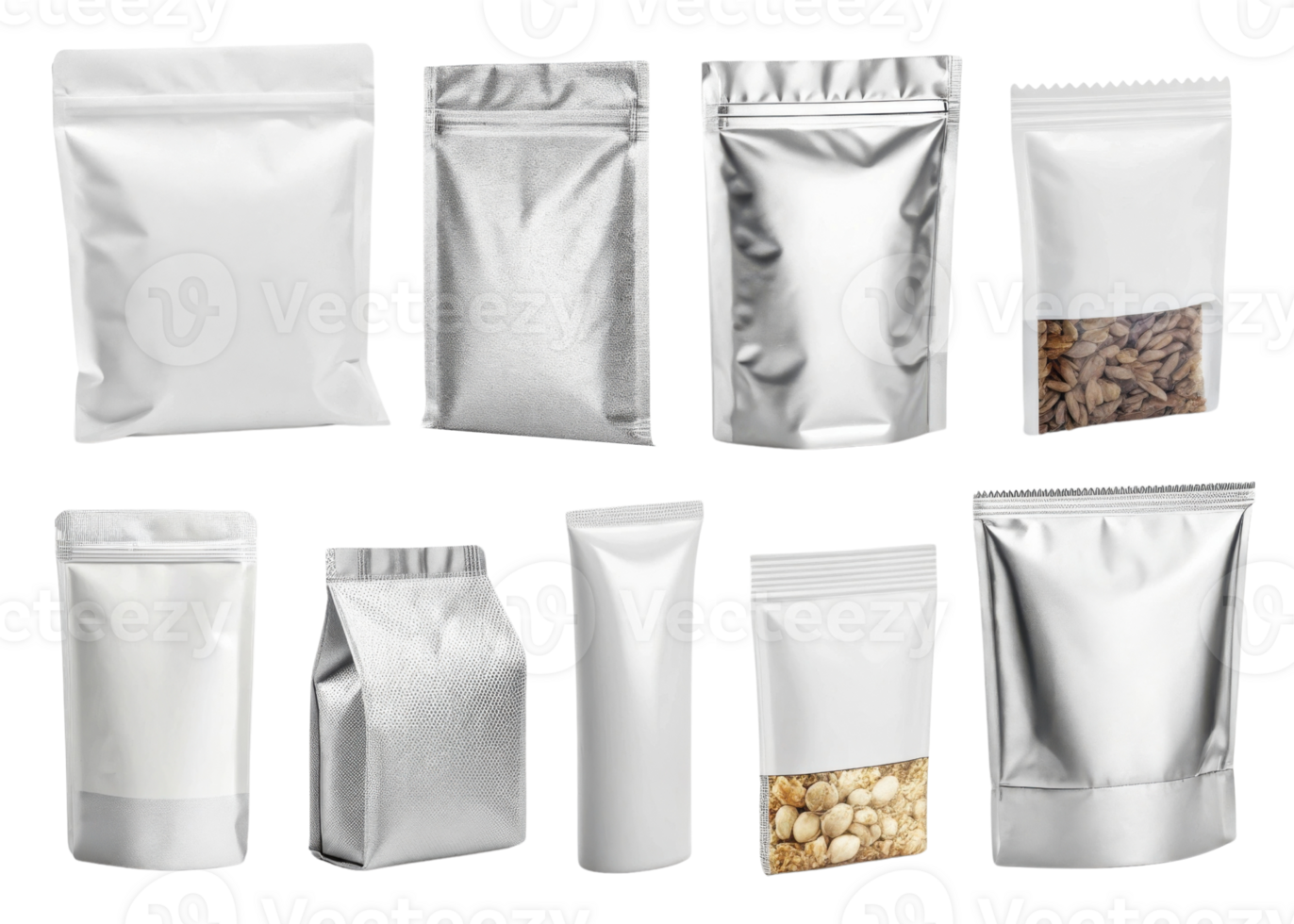 Empty packaging mockups in various shapes and sizes, ideal for branding png