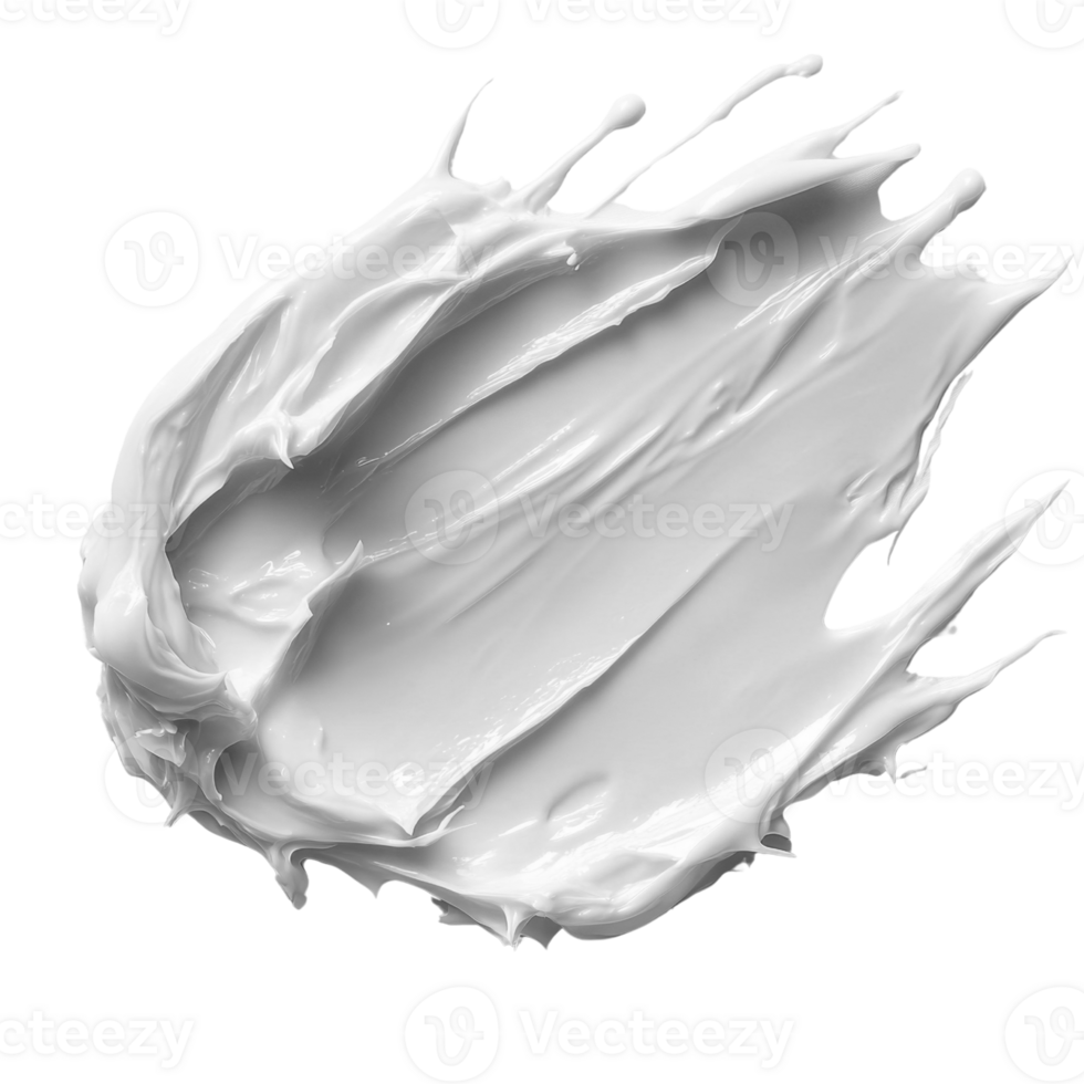 Creamy white paint splash on transparency background, ideal for artistic designs png