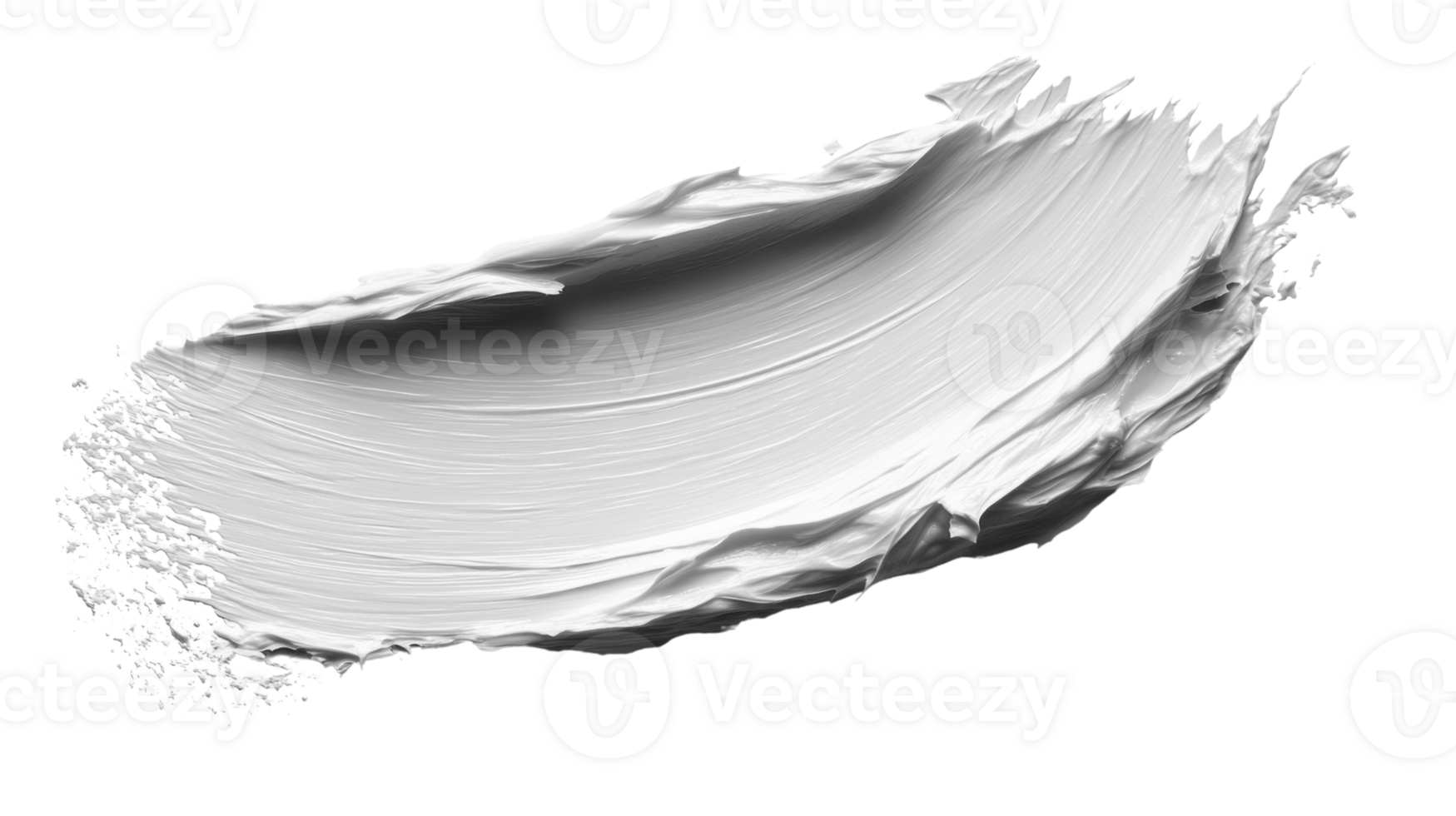 White paint stroke on transparency background, ideal for artistic designs png