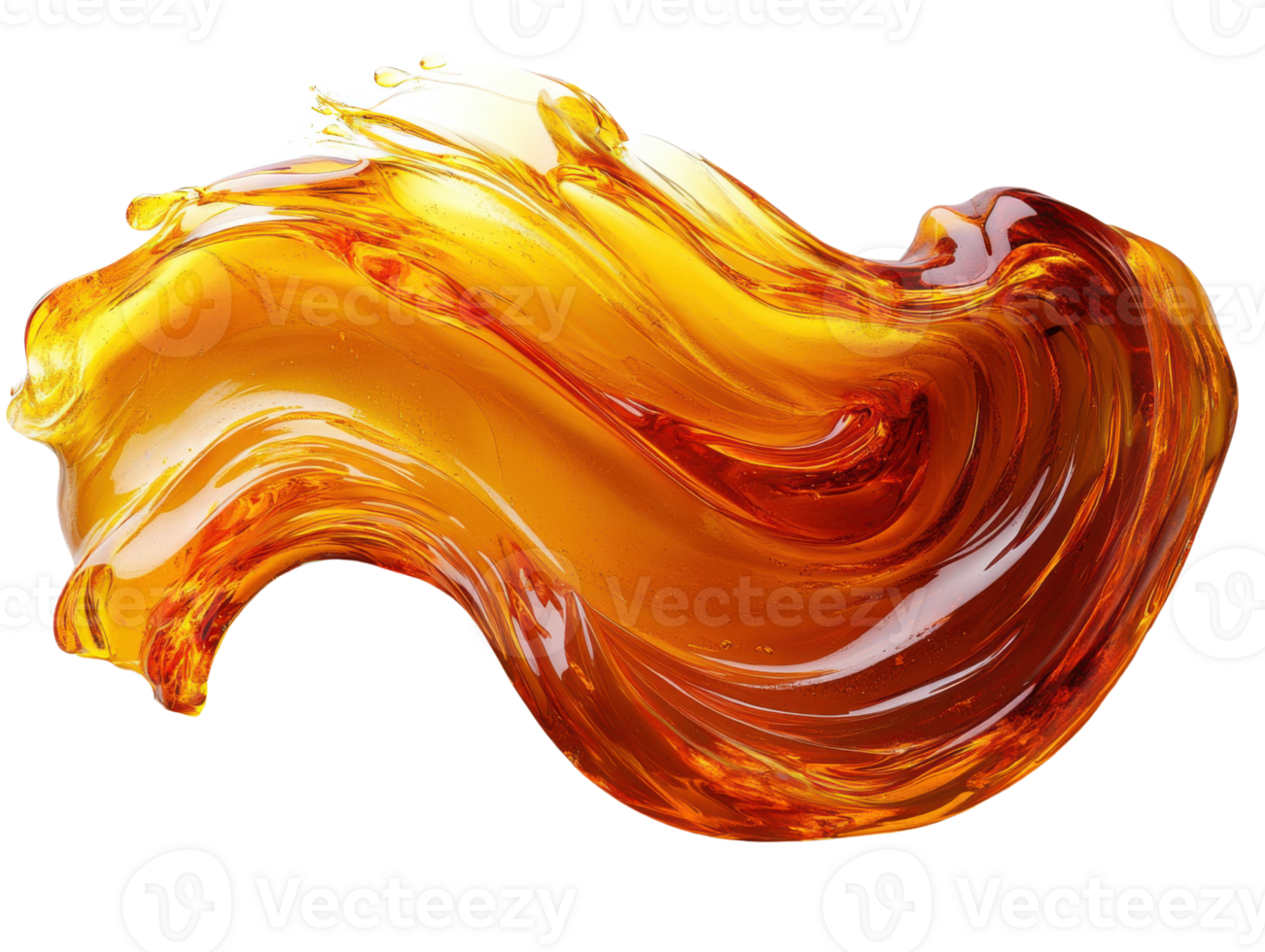 Glossy orange liquid swirl with smooth texture and vibrant color png