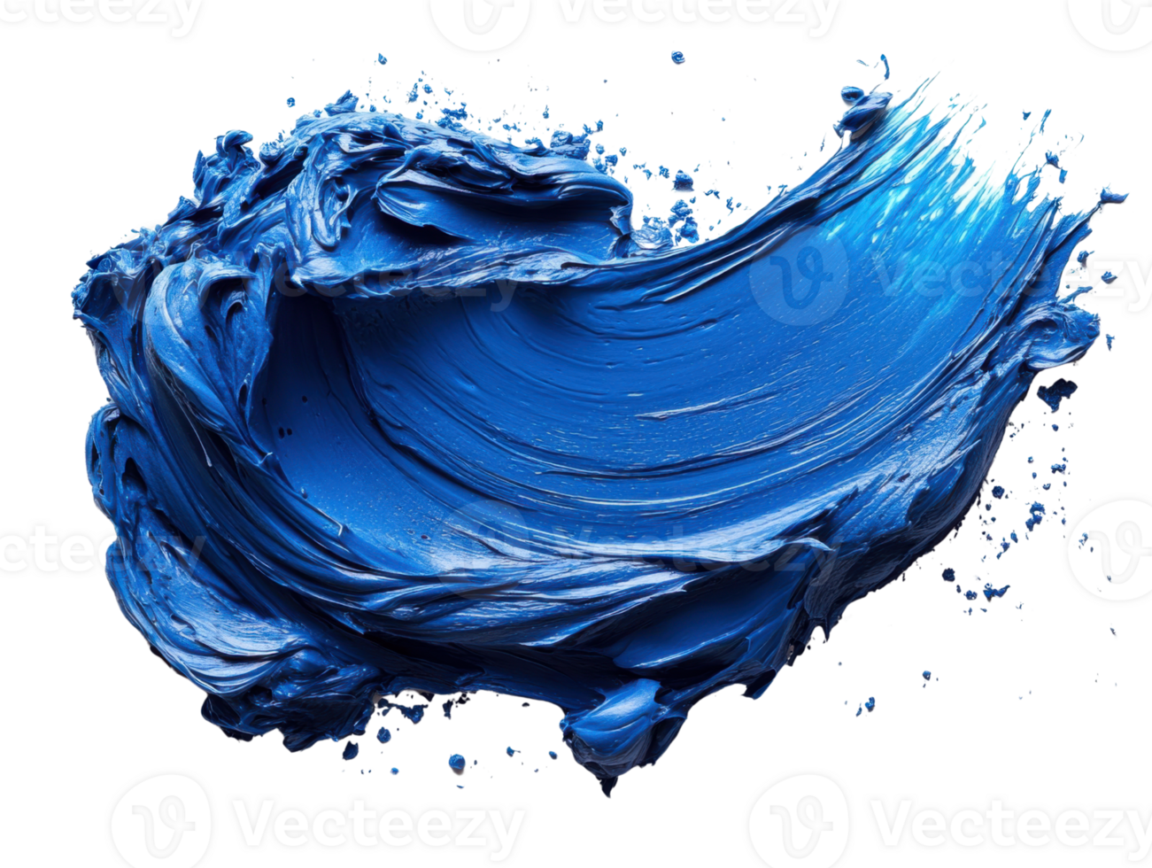 Blue paint splash with dynamic texture and vibrant color, ideal for art png