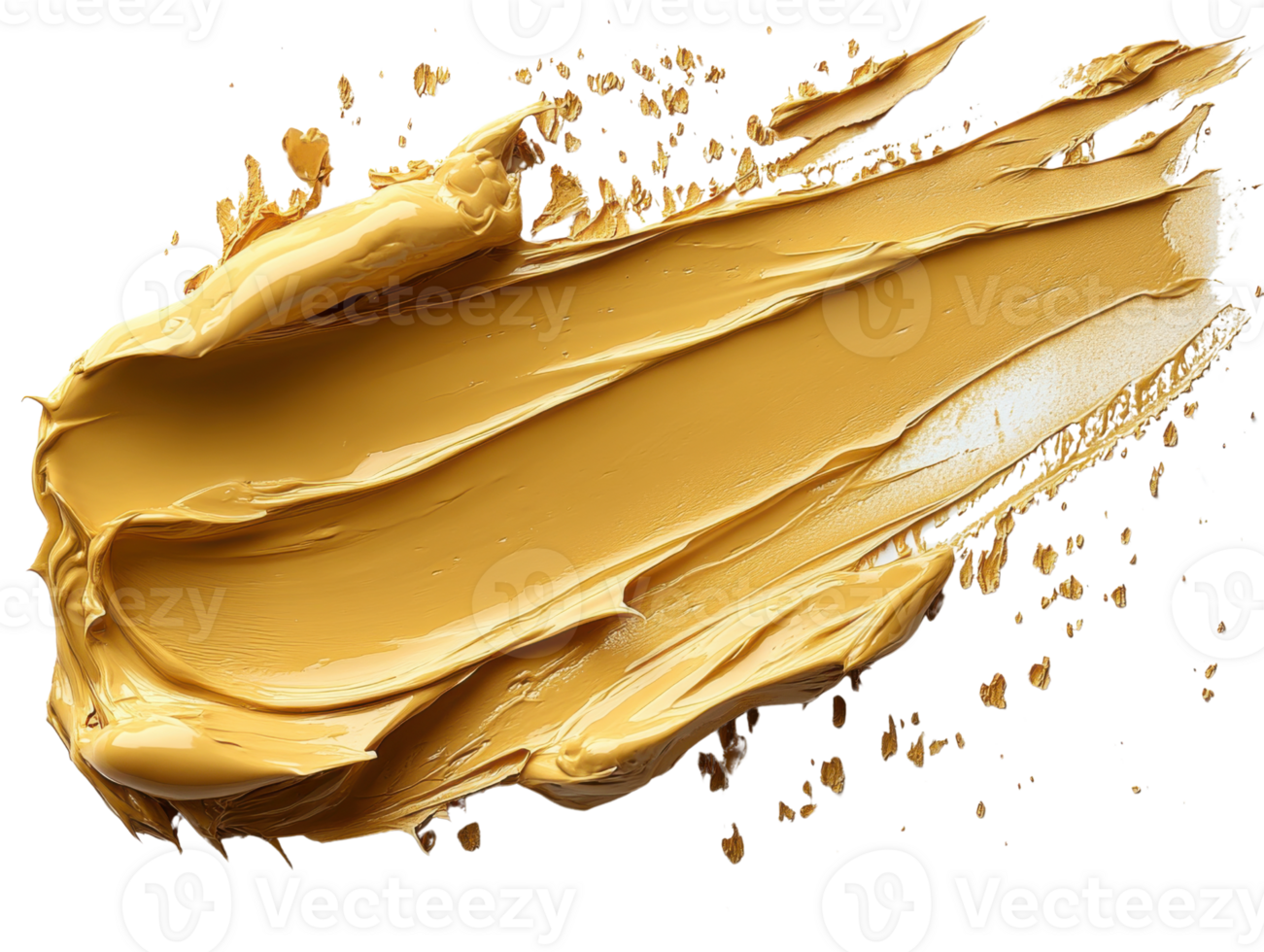 Creamy yellow paint stroke on transparency background, ideal for design projects png