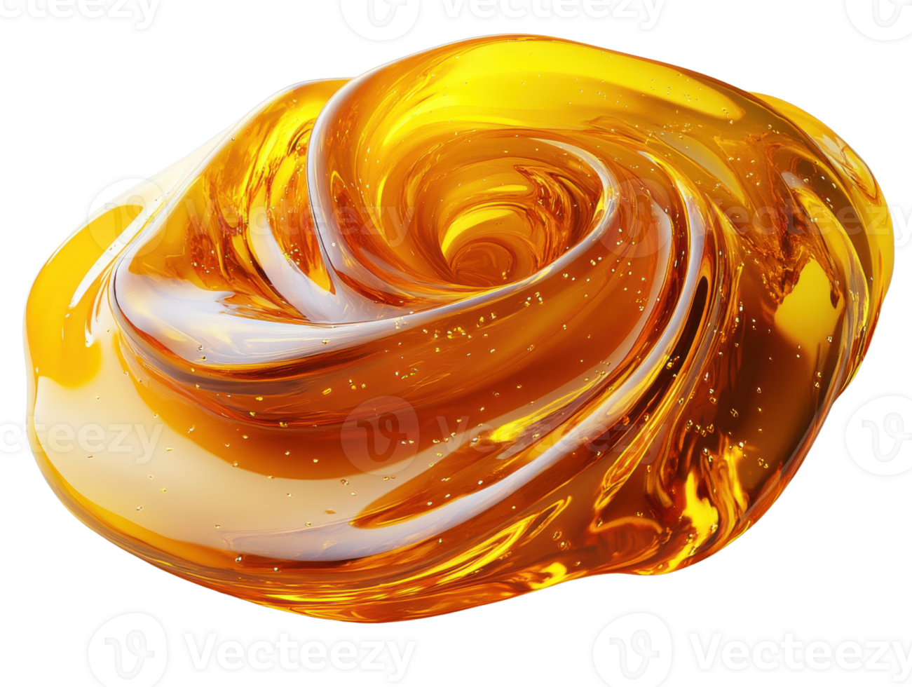 Glossy orange swirl of slime with shiny particles, perfect for creative projects png