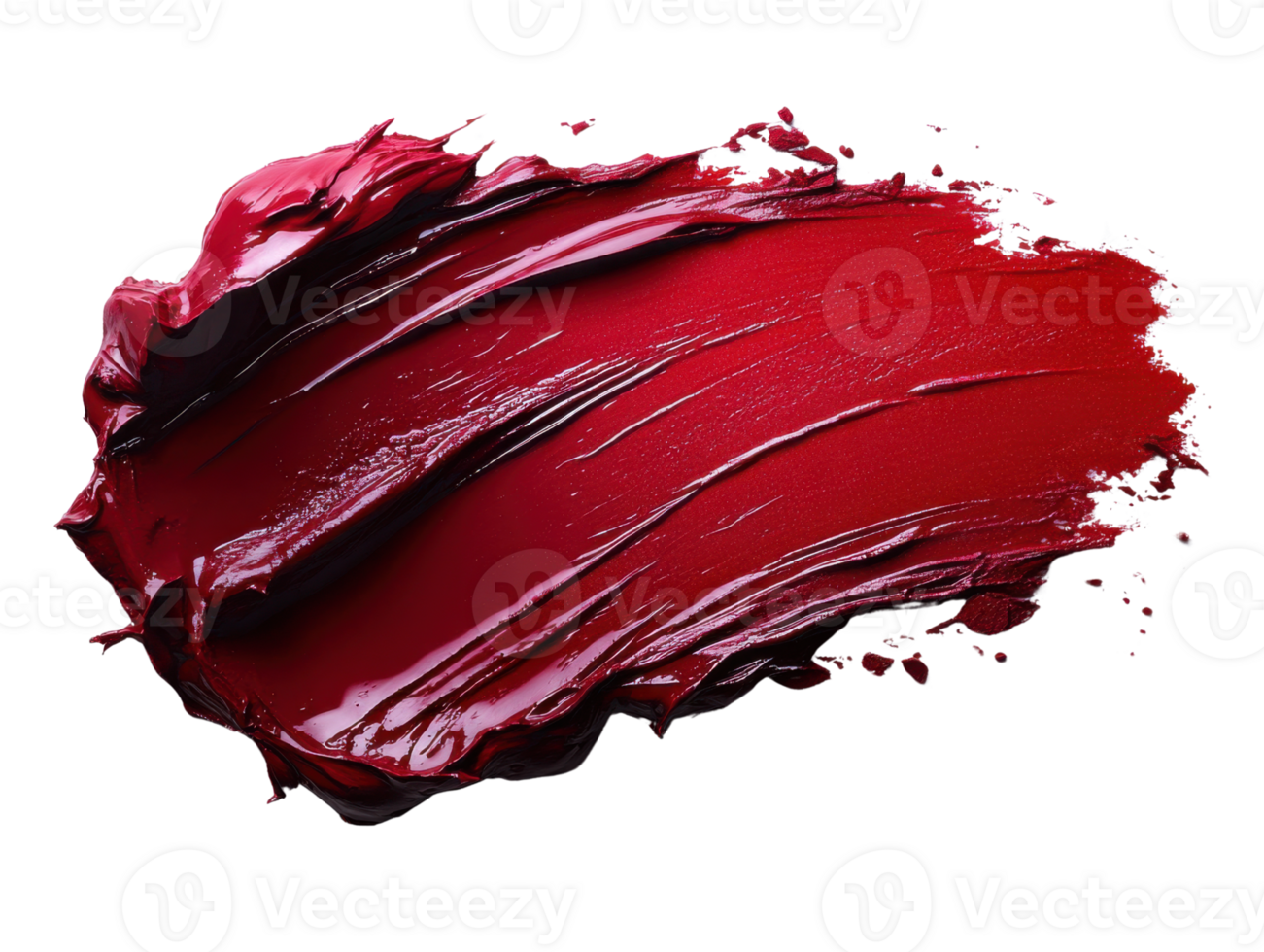 Rich red paint smear on transparency background, showcasing texture and depth png