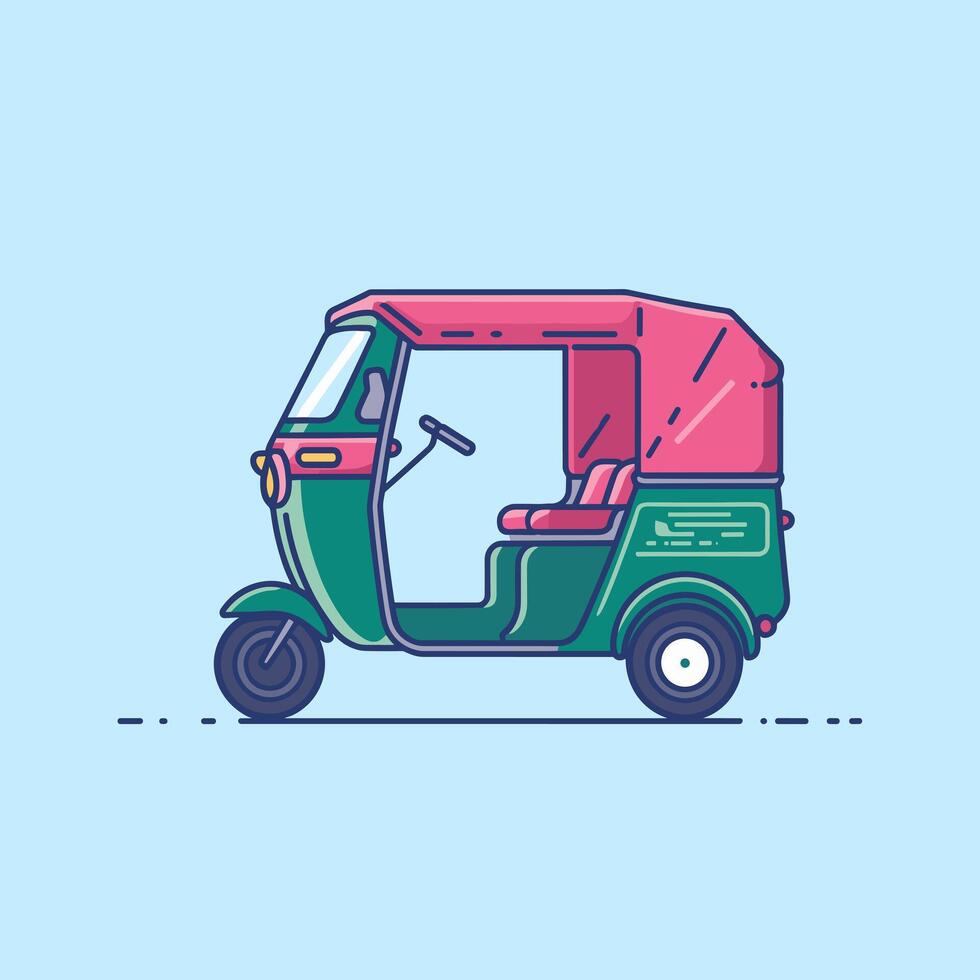 Three-Wheeled Auto-Rickshaw for Efficient Commuting vector