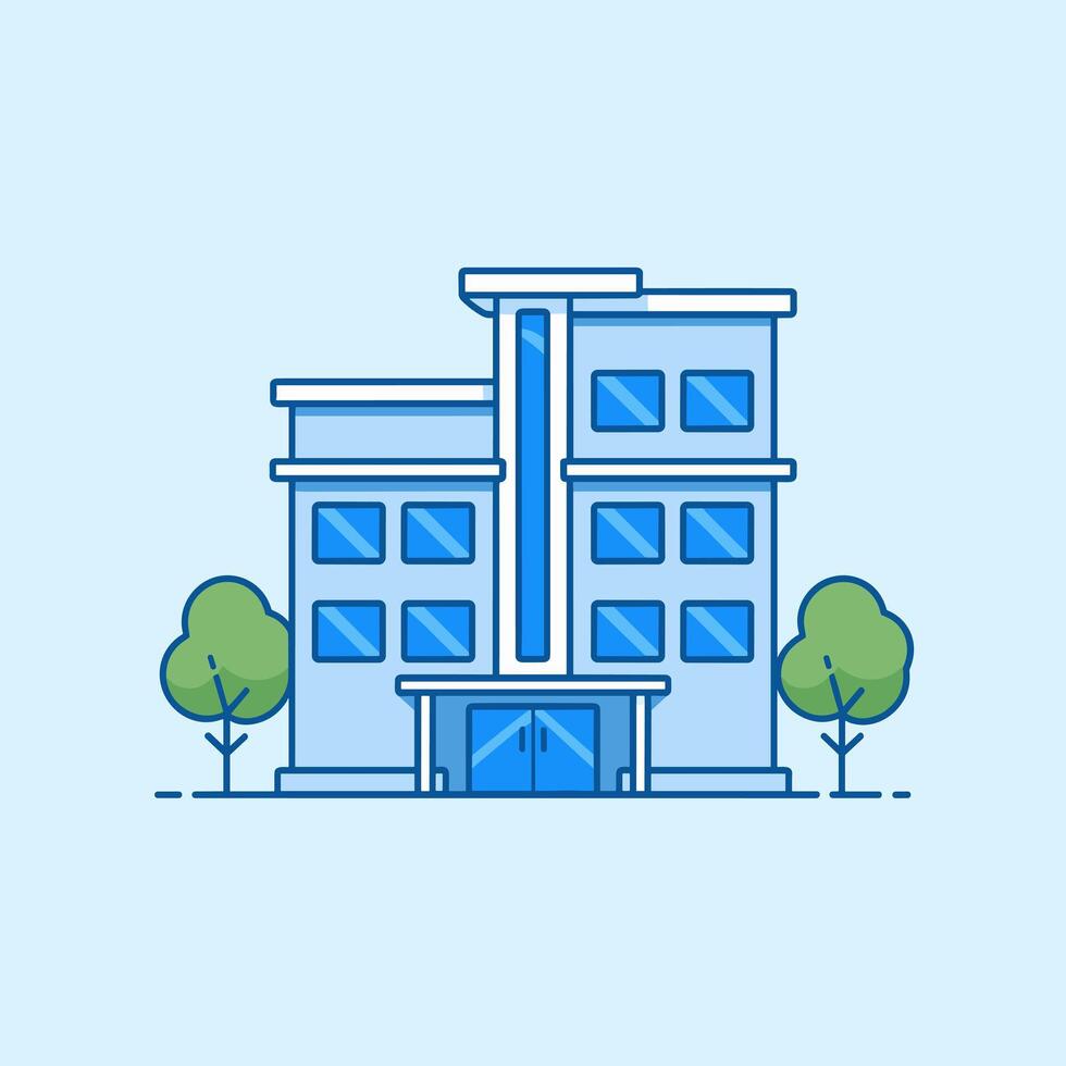 Urban Office Block with Glass Windows and Corporate Aesthetic vector