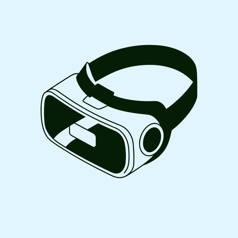 Modern Virtual Reality Headset for Immersive Experiences vector