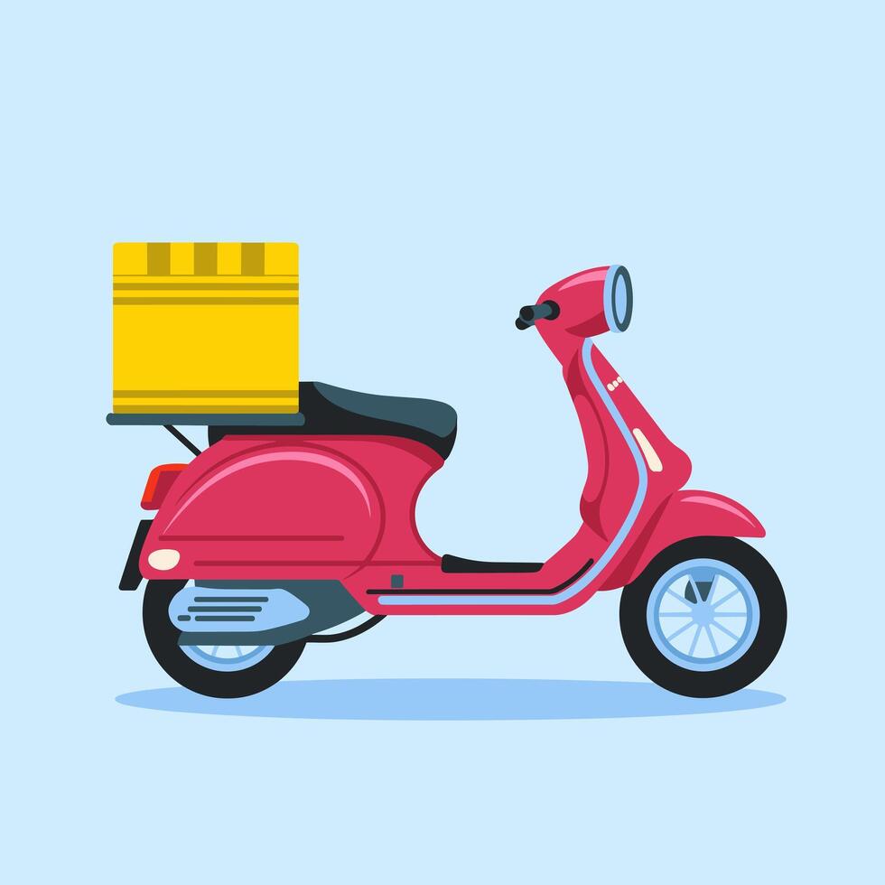 Efficient Delivery Scooter for Fast Urban Transport vector