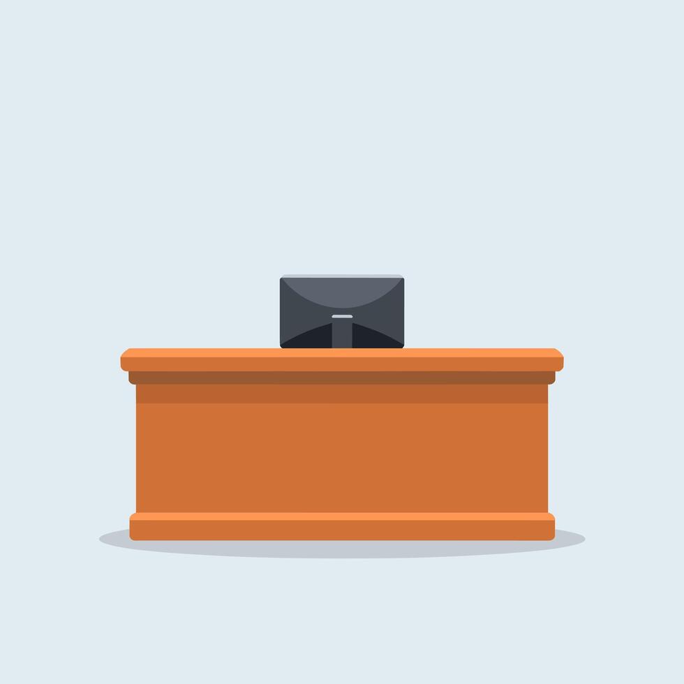 Welcoming Office Reception Desk with a Clean Design vector