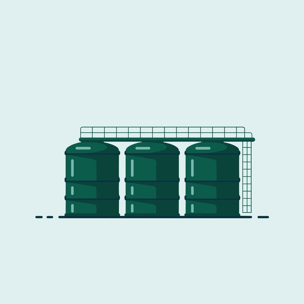 Oil tanks on a blue background vector