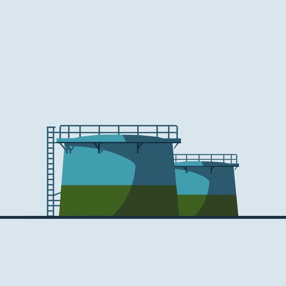 Oil tank with ladder on top, illustration vector