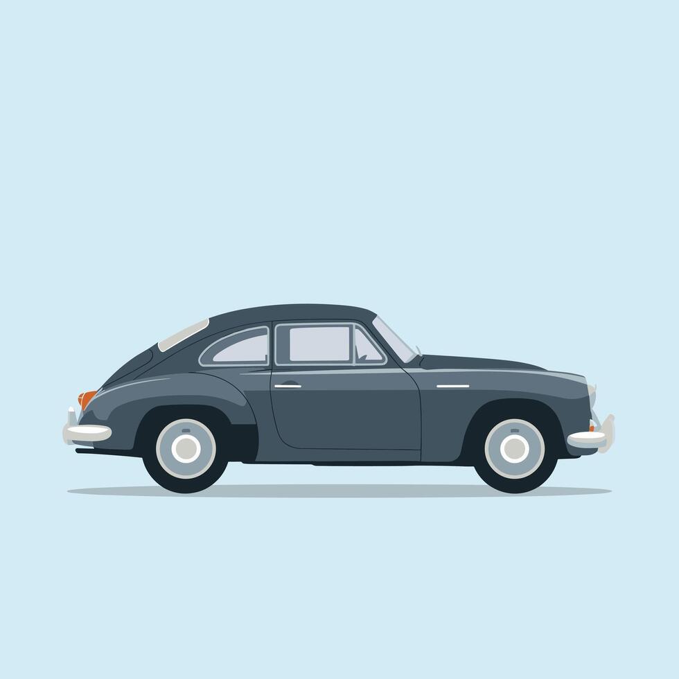 Retro-Style Vintage Car with a Curved and Stylish Body vector