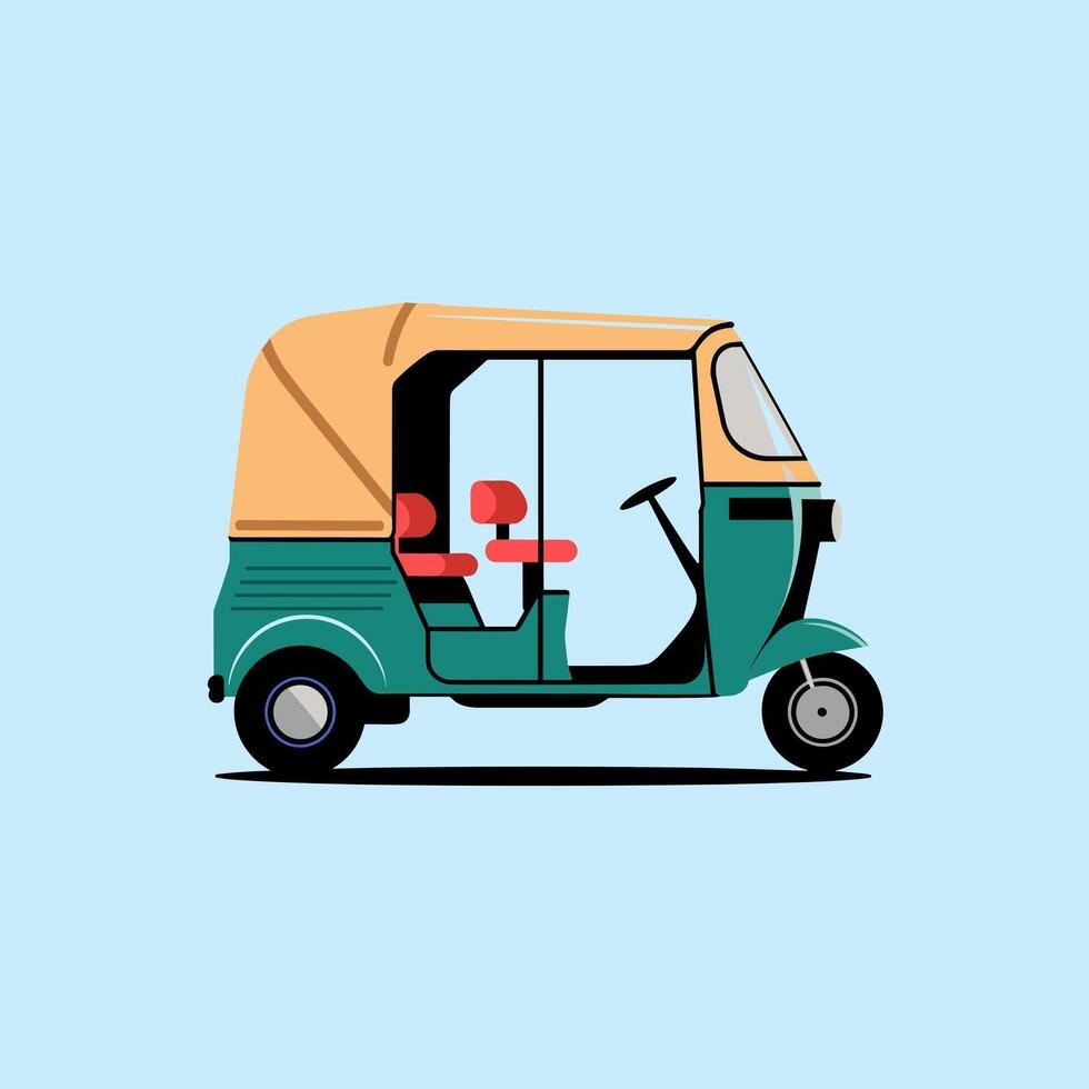 Minimalist Illustration of a Traditional Auto-Rickshaw vector