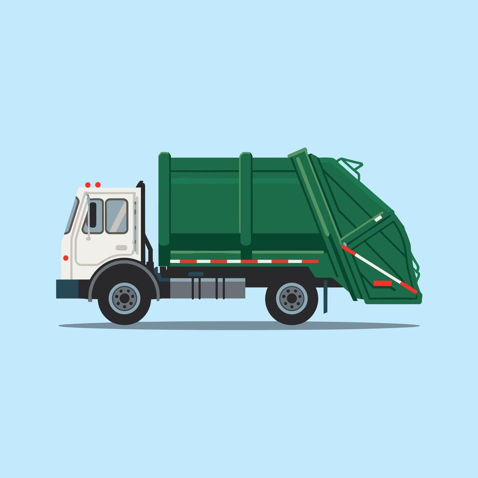 Heavy-Duty Garbage Truck for Waste Collection vector