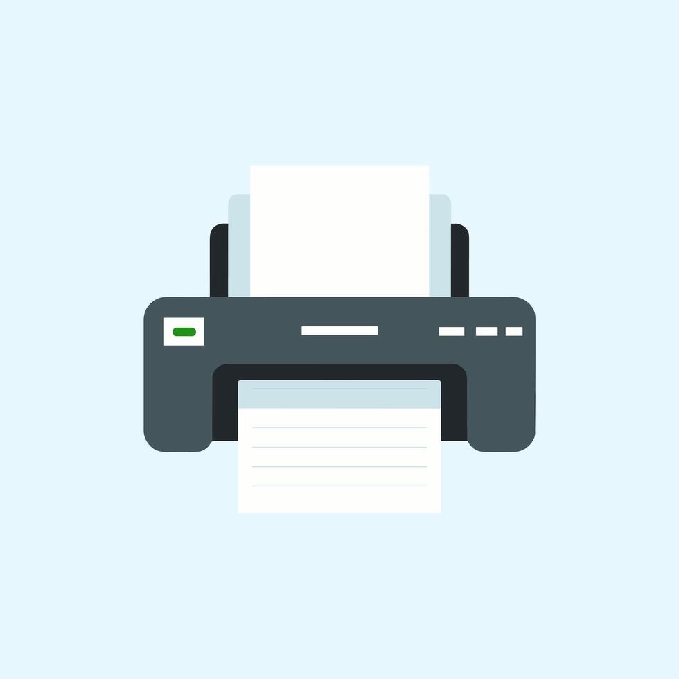 Office Printer with Paper Sheets in a Minimalist Illustration vector