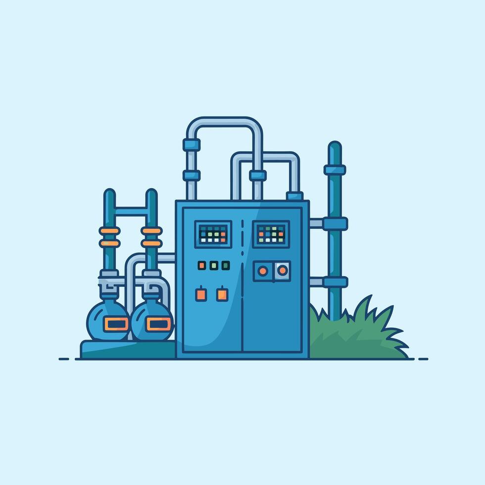 An illustration of a machine that is used to process water vector