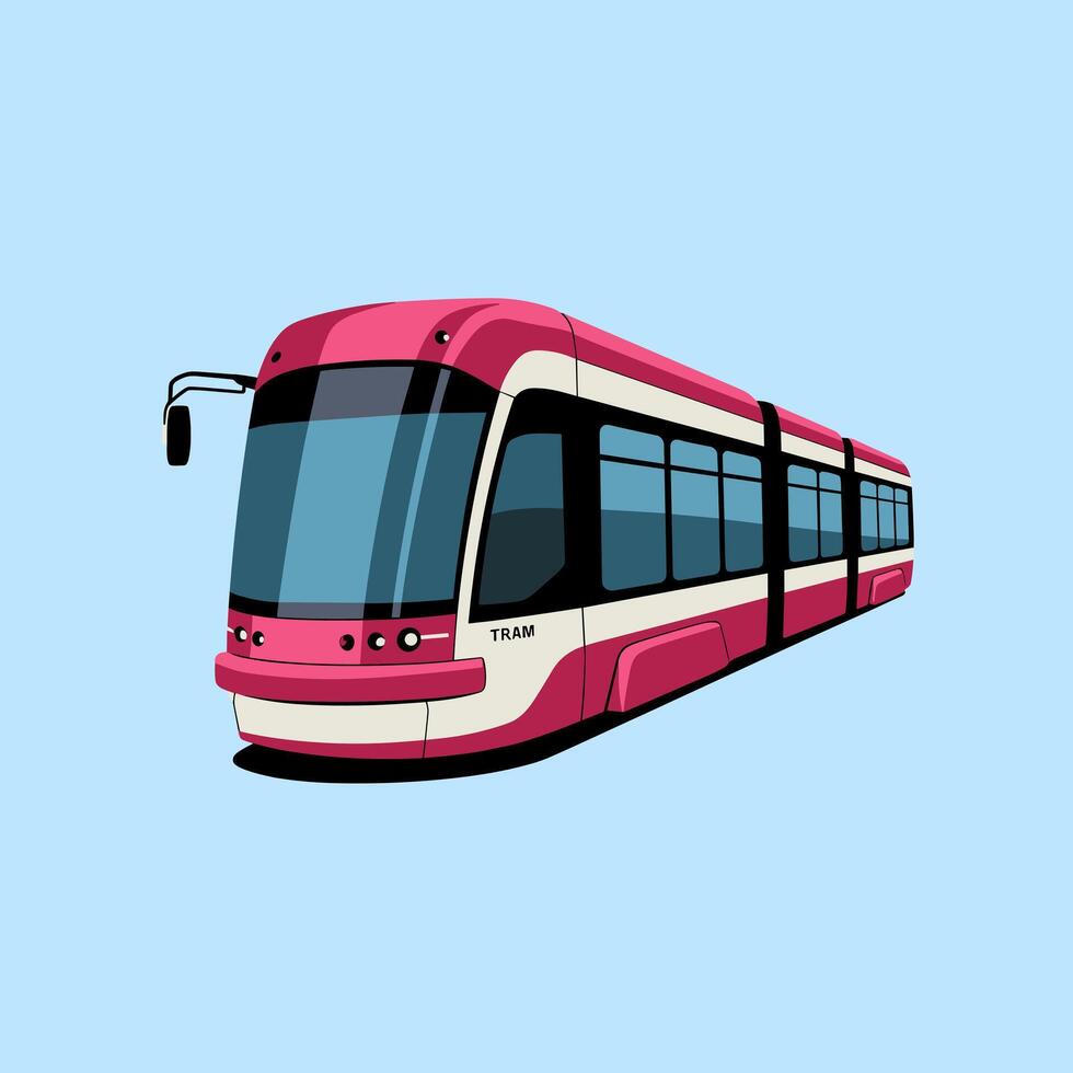Sleek and Contemporary Tram for City Commuters vector