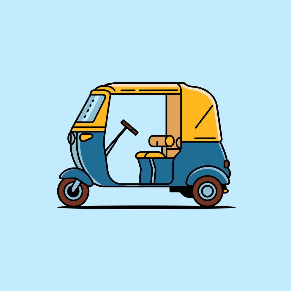 Classic Auto-Rickshaw for Urban Public Transport vector