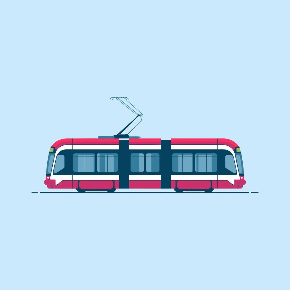 Minimalist Illustration of a Stylish Urban Tram vector