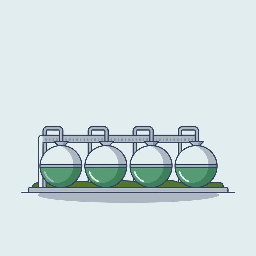 A line drawing of three green glass vials vector