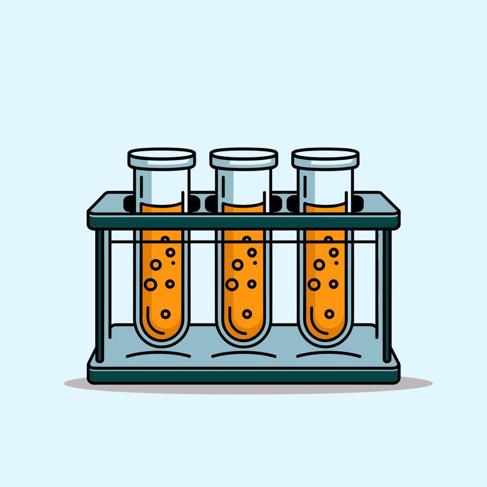 Test Tubes with Different Substances in a Rack vector