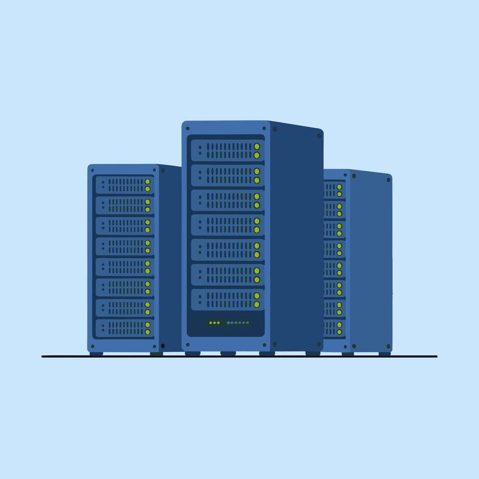 Minimalist Illustration of a Server Rack for Cloud Computing vector