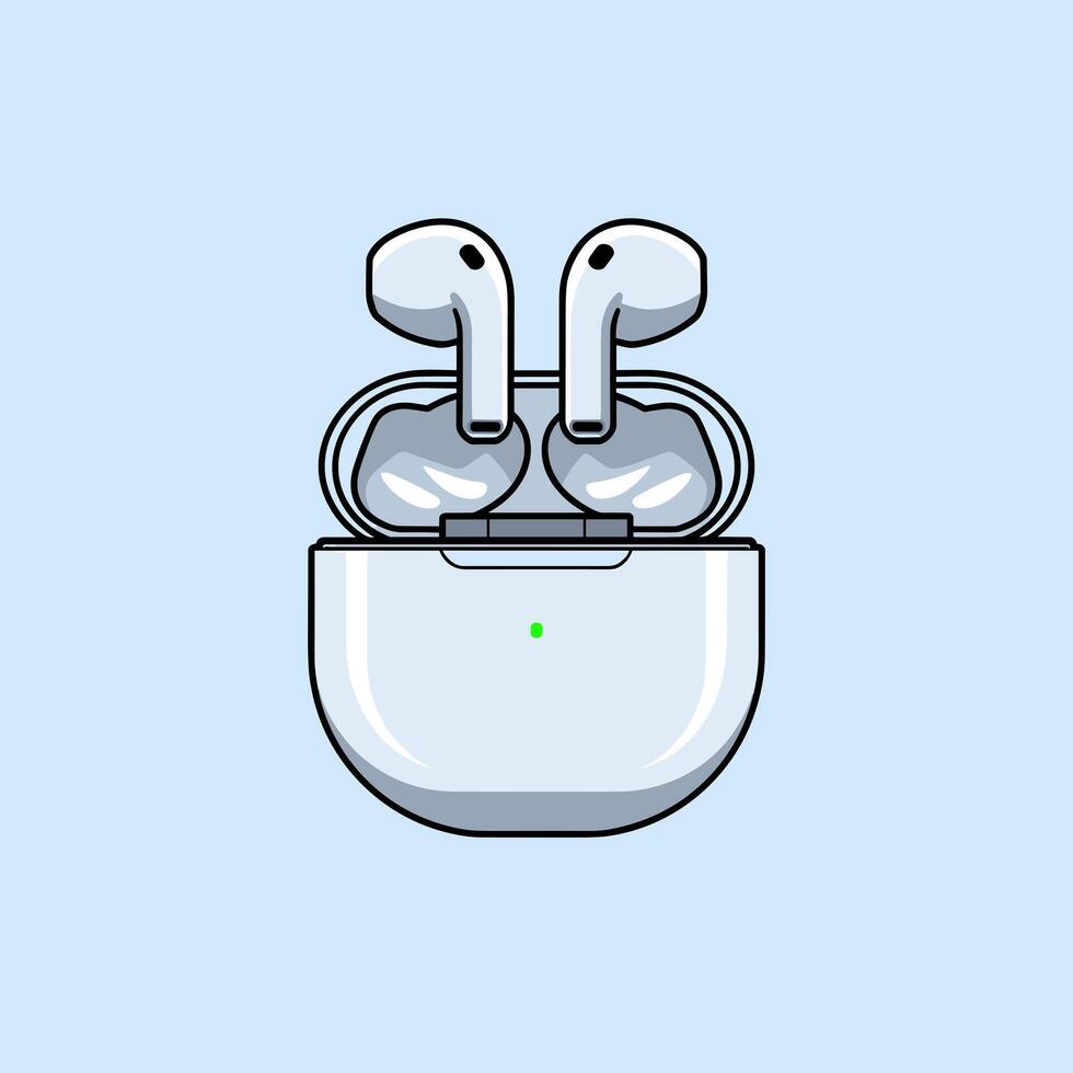 High-Tech Wireless Earbuds for Clear Audio Experience vector
