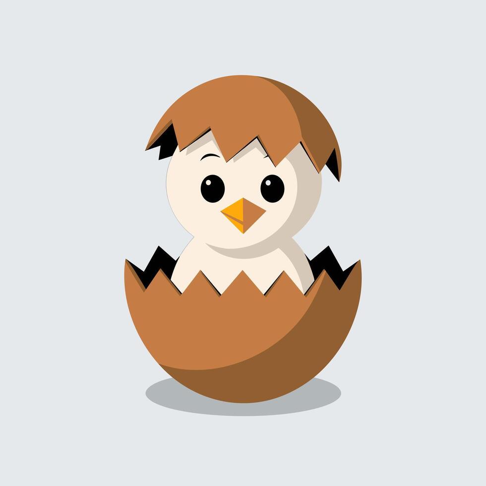 Adorable Baby Chick Hatching from an Egg vector