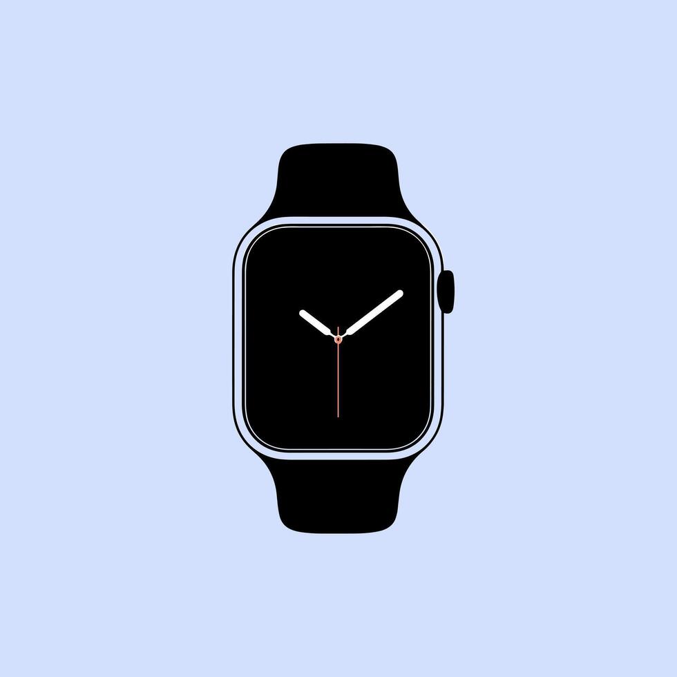Minimalist Smartwatch with a Bright Digital Screen vector