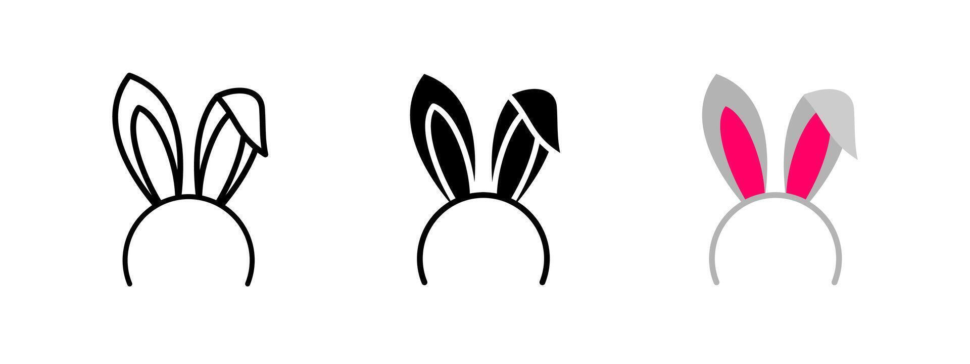 Bunny ears icon. Easter rabbit costume headband illustration. Festive accessory symbol for holiday celebrations. Cute and playful decoration concept. vector