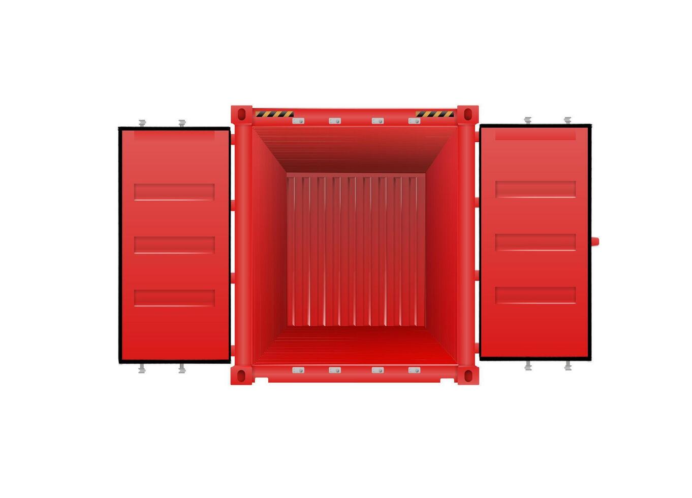 Red Shipping Cargo Container Twenty and Forty feet. Logistics and Transportation. vector