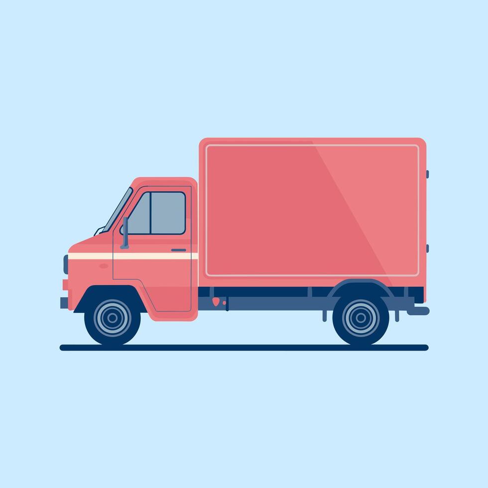 Minimalist Illustration of a Heavy-Duty Cargo Van vector