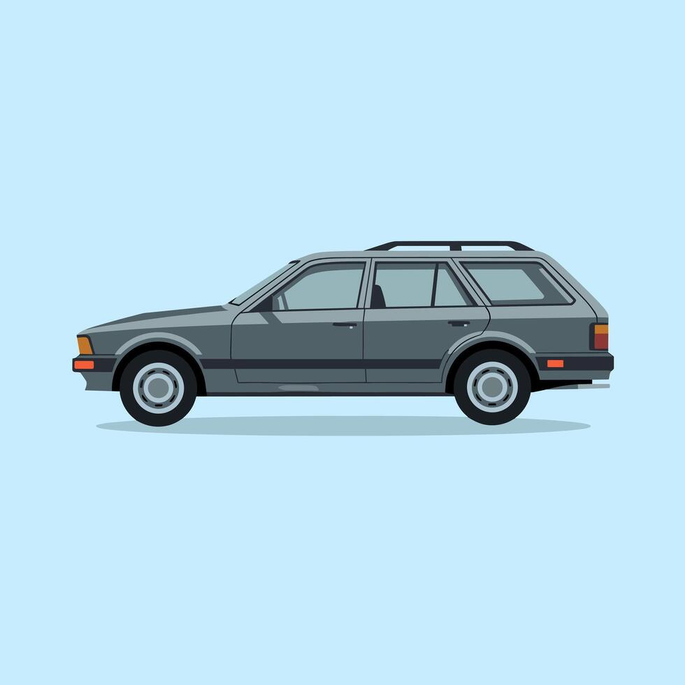 Minimalist Illustration of a Contemporary Station Wagon vector