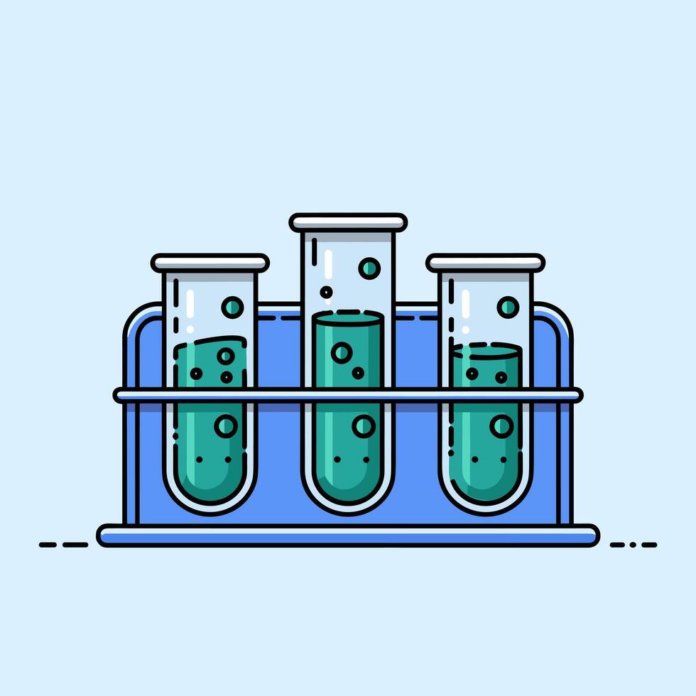Test Tubes with Various Fluids in a Holder vector