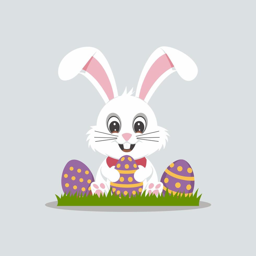 Happy Easter Bunny in a Spring Meadow vector