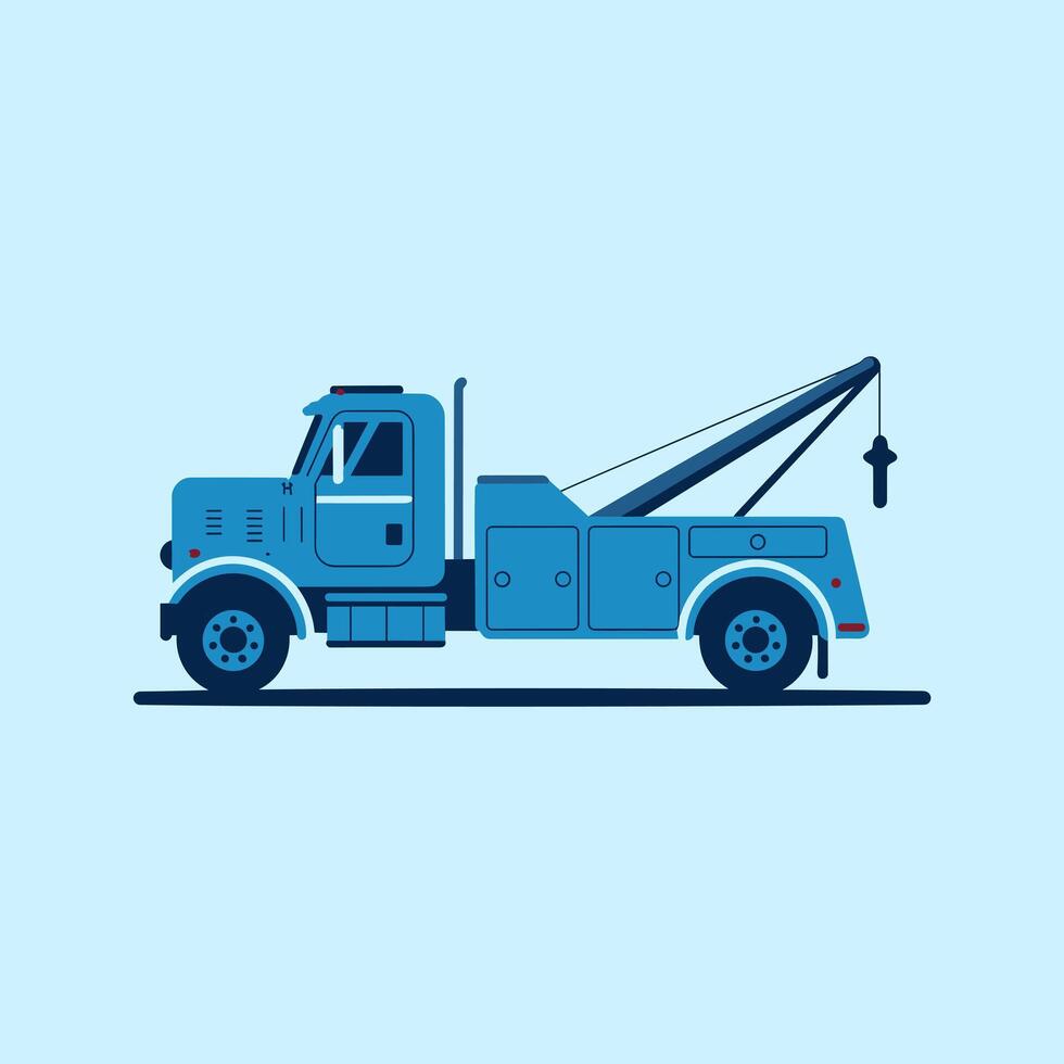 Industrial Tow Truck Designed for Towing Operations vector
