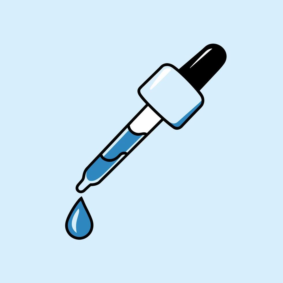 A syringe with a drop of liquid on it vector