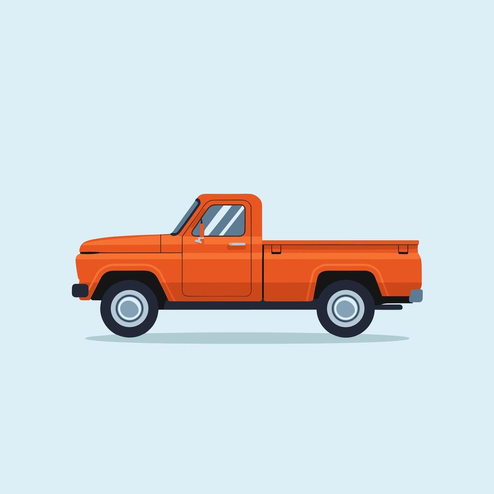 Minimalist Illustration of a Durable Pickup Truck vector
