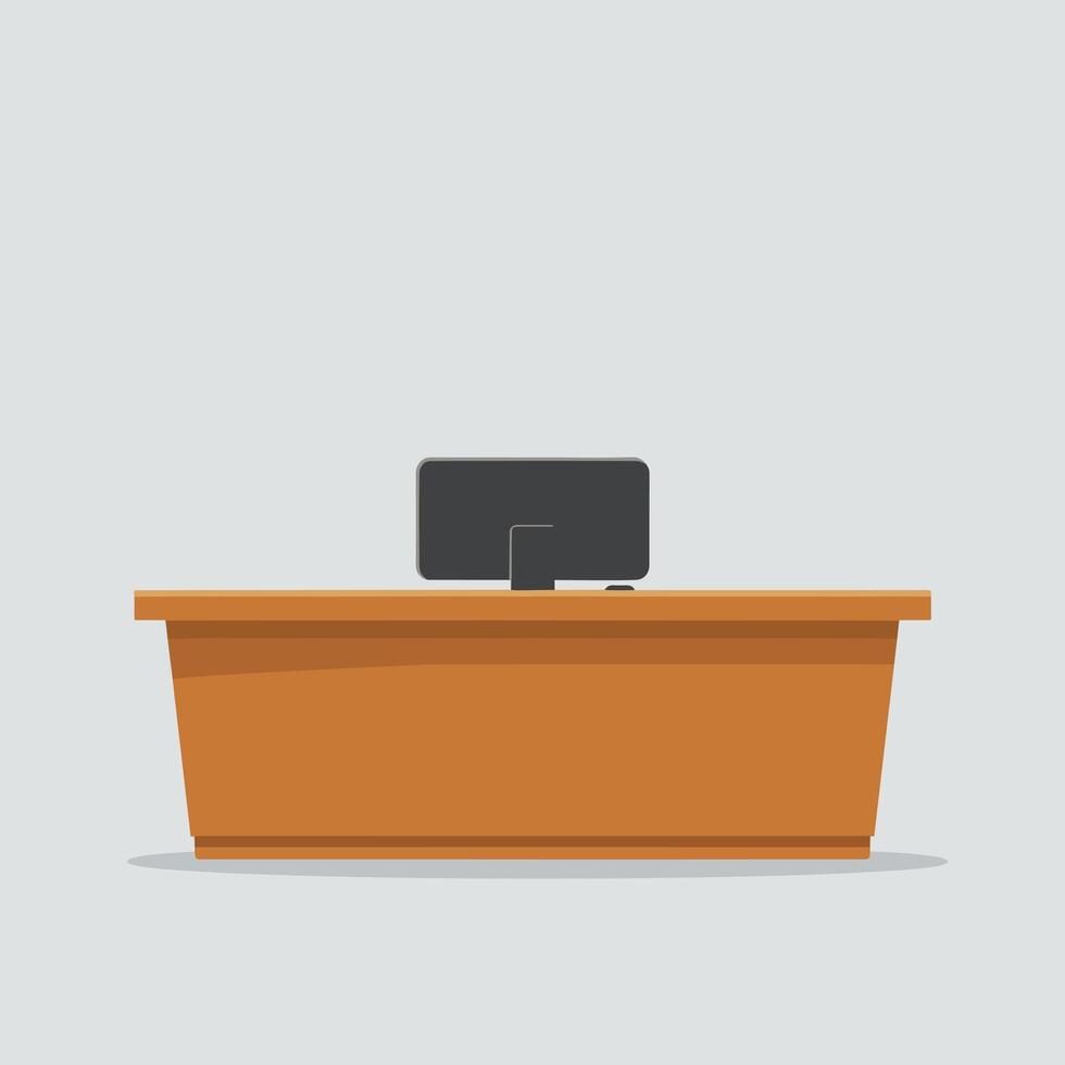Modern Office Reception Desk in a Minimalist Illustration vector