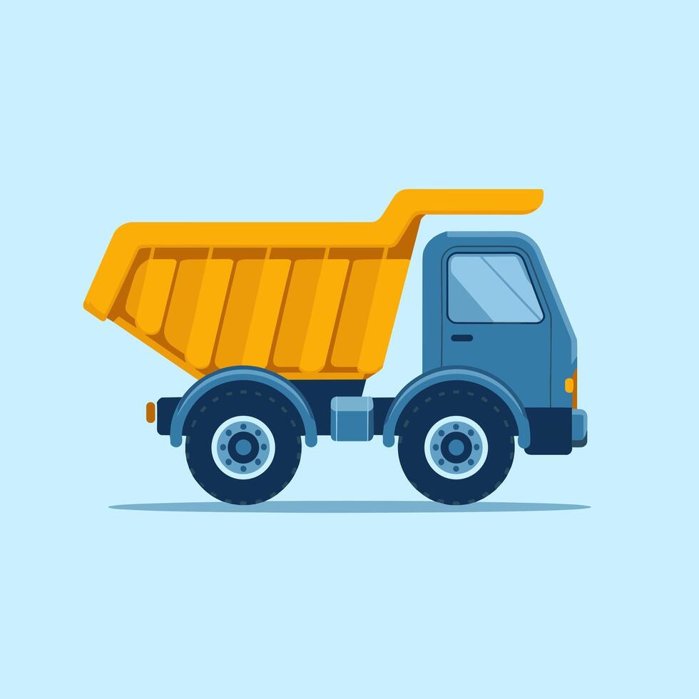 Powerful Dump Truck with a Hydraulic Tipping System vector