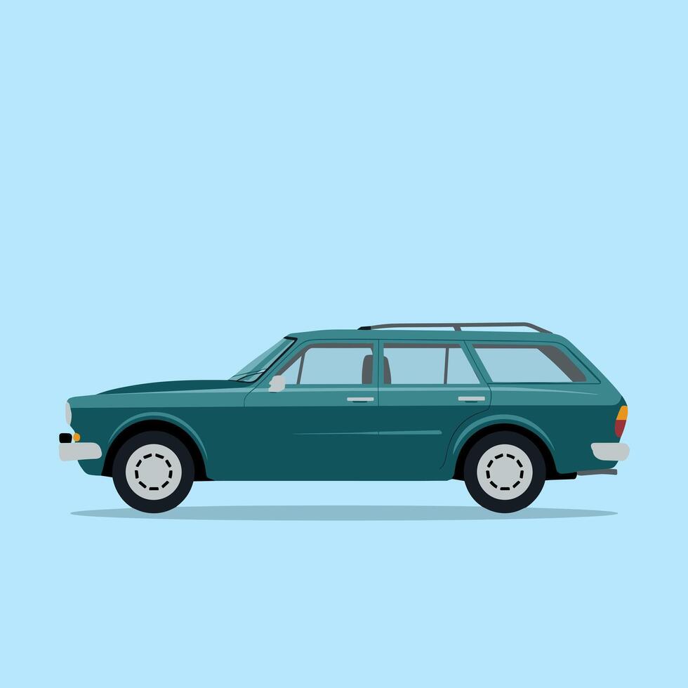 Family-Friendly Station Wagon with a Large Cargo Space vector
