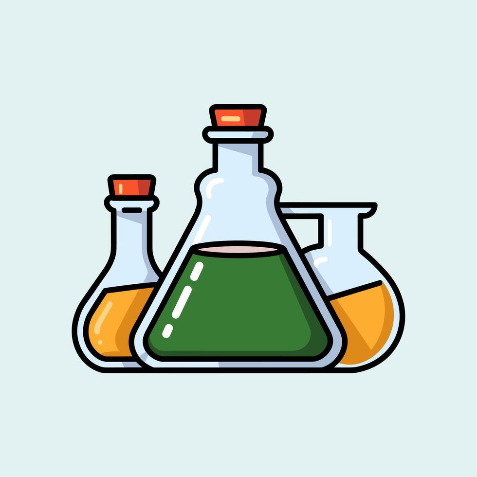 Chemical laboratory flask icon illustration vector