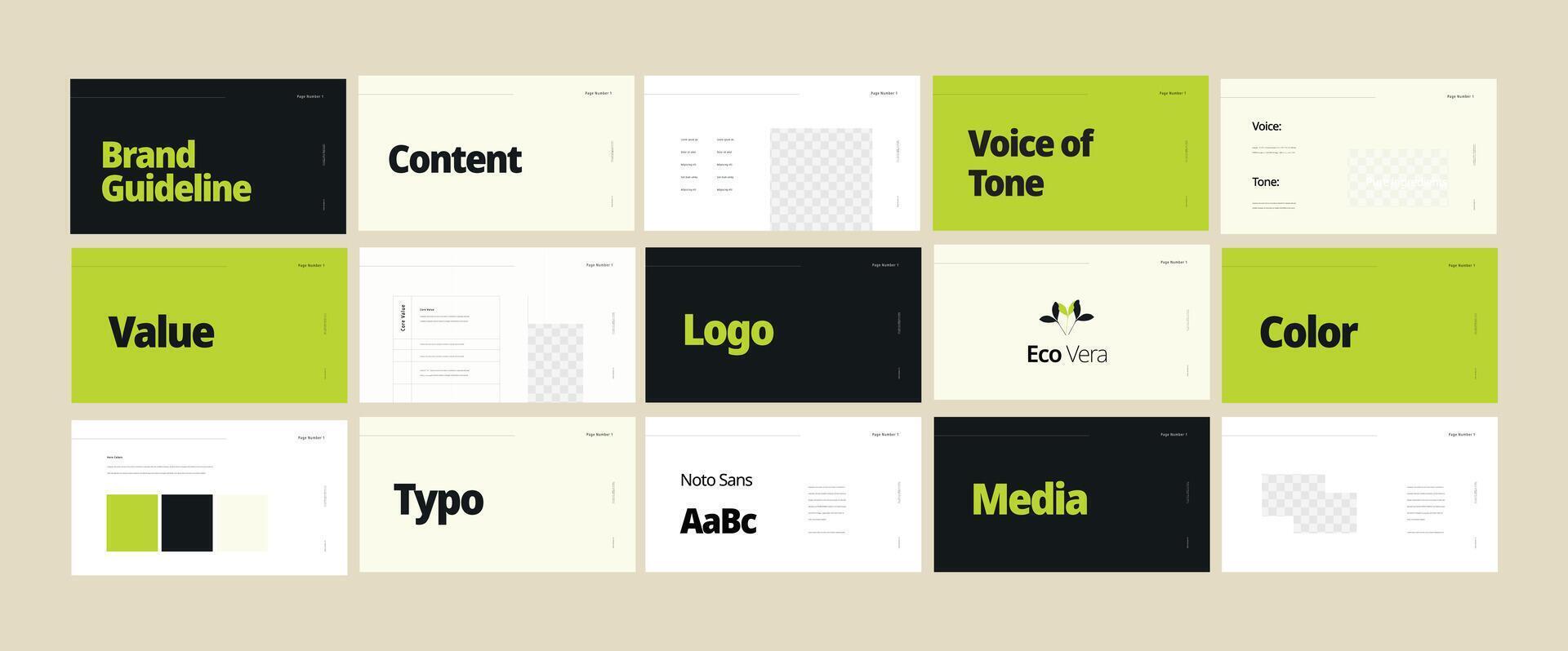 Brand identity framework template. Innovative brand standards layout. Logo and branding strategy guide vector