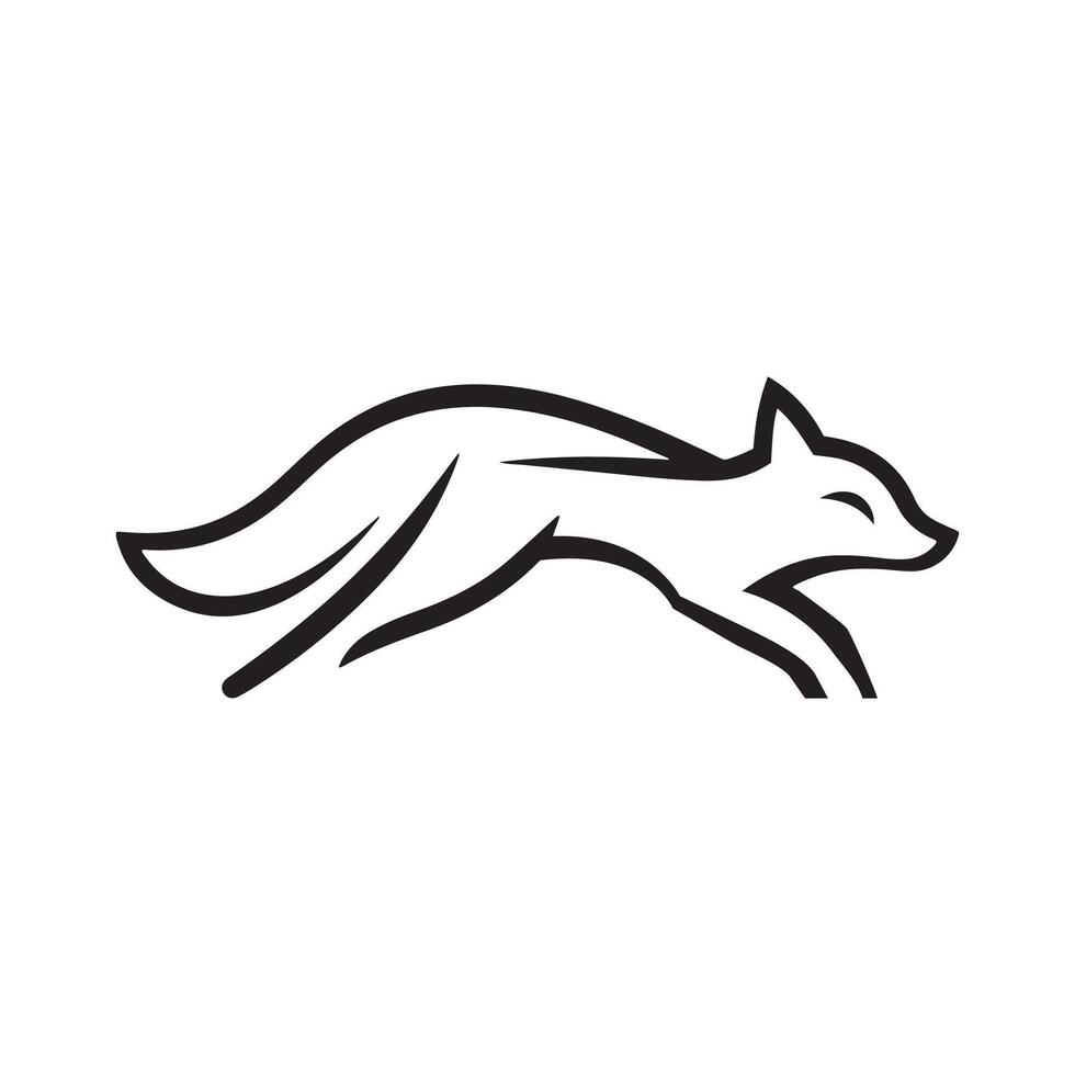 hand screech fox logo art design, simple art fox, speed fox vector