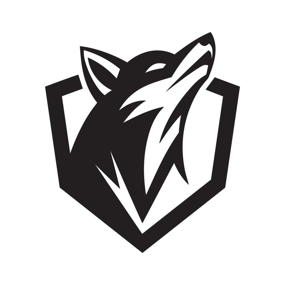 Minimalist fox head logo with geometric line art vector